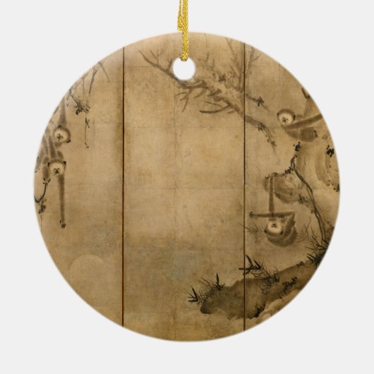 インクオン日本の紙ギボンズ霊長類&ランドスケープ セラミックオーナメント (裏面)