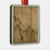 インクオン日本の紙ギボンズ霊長類&ランドスケープ メタルオーナメント (右)