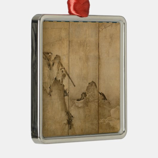 インクオン日本の紙ギボンズ霊長類&ランドスケープ メタルオーナメント (右)