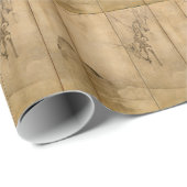 インクオン日本の紙ギボンズ霊長類&ランドスケープ ラッピングペーパー (ロールコーナー)