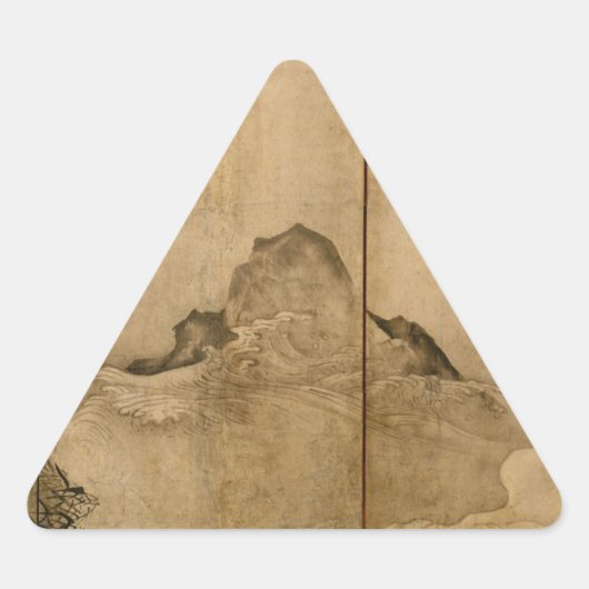 インクオン日本の紙ギボンズ霊長類&ランドスケープ 三角形シール (正面)