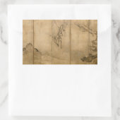 インクオン日本の紙ギボンズ霊長類&ランドスケープ 長方形シール (バッグ)