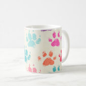 インクカラフル、汚い犬の足 コーヒーマグカップ (正面右)