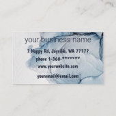 インククラウドスワールトレンディーモダンアクアブルーダスティグレイ 名刺 (裏面)