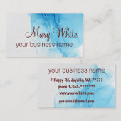 インククラウドスワールトレンディーモダンアクアブルーブラウン文字 名刺 (正面/裏面)
