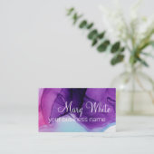 インククラウドスワールトレンディーモダンブルーパープルバイオレット 名刺 (スタンド正面)