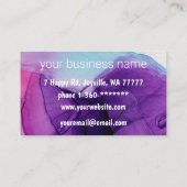 インククラウドスワールトレンディーモダンブルーパープルバイオレット 名刺 (裏面)