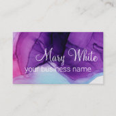 インククラウドスワールトレンディーモダンブルーパープルバイオレット 名刺 (正面)