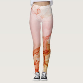 インククラウドスワール抽象芸術トレンディーモダンホットキャラメル レギンス