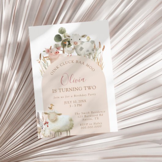 インククラブバモー納屋周囲の庭誕生日 招待状