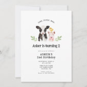 インククラブピモーックジンガムファーム動物誕生日 招待状 (正面)