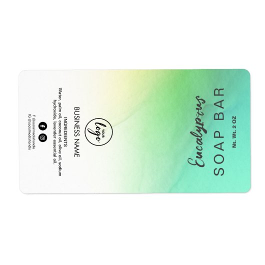 インクグラデーションターコイズSOAPバーラベル ラベル (正面)