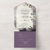 インクグラデーション薄紫結婚アイボリーシルバー オールインワン招待状 (内側)
