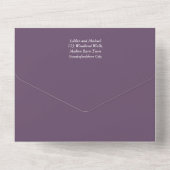 インクグラデーション薄紫結婚アイボリーシルバー オールインワン招待状 (裏面)