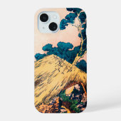 インクグラフィックアジアの風景 iPhone 15ケース (裏面)