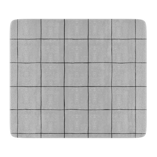 インクグリッド-黒い線-カスタマイズ可能 カッティングボード (正面)