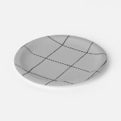 インクグリッド – 黒い線 – カスタマイズ可能 ペーパープレート (アングル)
