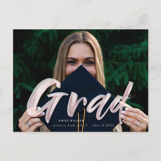 インクスクリプトの卒業発表の写真はがき 案内ポストカード (正面)