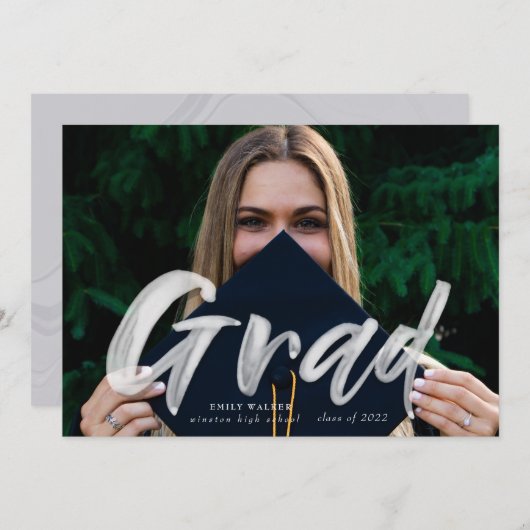 インクスクリプトの卒業発表の写真はがき 案内状 (正面/裏面)