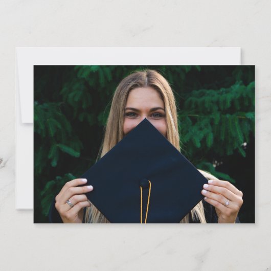 インクスクリプト卒業パーソナライズされた写真パーティー 招待状 (裏面)