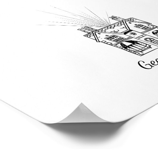 インクスケッチアップハウス指紋認証ゲストブック ポスター (角)