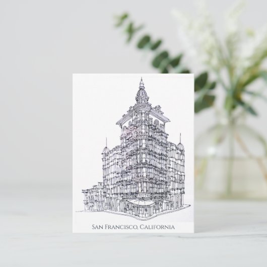 インクスケッチコロンバスタワー、サンフランシスコ、カリフォルニア州 ポストカード (スタンド正面)