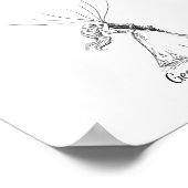 インクスケッチ結婚のカップル指紋のゲストブック ポスター (角)