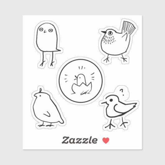 インクスケッチ鳥のステッカーシート シール (シート)