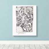 インクスケッチ、エンプティフル キャンバスプリント (インサイチュ (ウッドフロア))