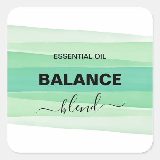 インクストライプのグリーンローラボトルラベル スクエアシール (正面)