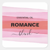 インクストライプのピンクローラーボトルラベル スクエアシール (正面)