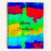 インクスプラッシュ抽象芸術メリークリスマスプレゼントお願い ノートブック (正面)