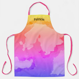 インクスプラッシュ抽象芸術絵画のピンクの名前クール エプロン
