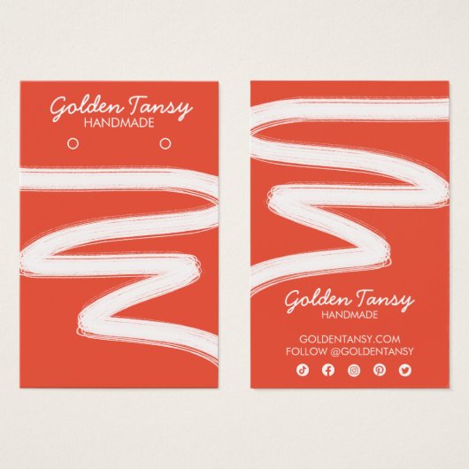 インクスワイプイヤリングネックレスジュエリー表示カード (正面&裏面)