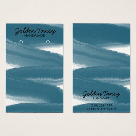 インクスワイプイヤリングネックレスジュエリー表示カード (正面&裏面)