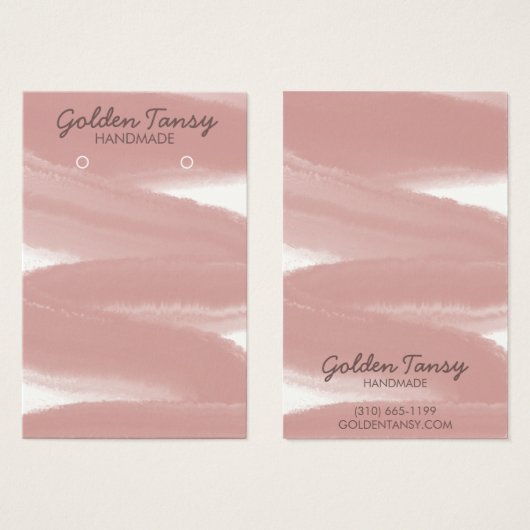 インクスワイプイヤリングネックレスジュエリー表示カード (正面&裏面)