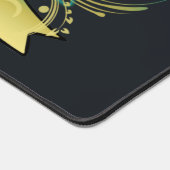 インクタイポグラフィタトゥーアーティストティール(緑がかった色)/黄色ID815 デスクマット (コーナー)