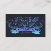 インクタイポグラフィタトゥーアーティストラベンダー/アクアID815 名刺 (正面)