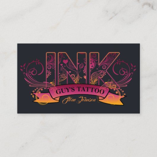 インクタイポグラフィタトゥーアーティストID815 名刺 (正面)
