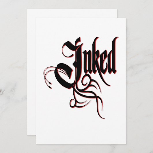 インクタトゥー素晴らしアーティスト&ラバー 招待状 (正面/裏面)