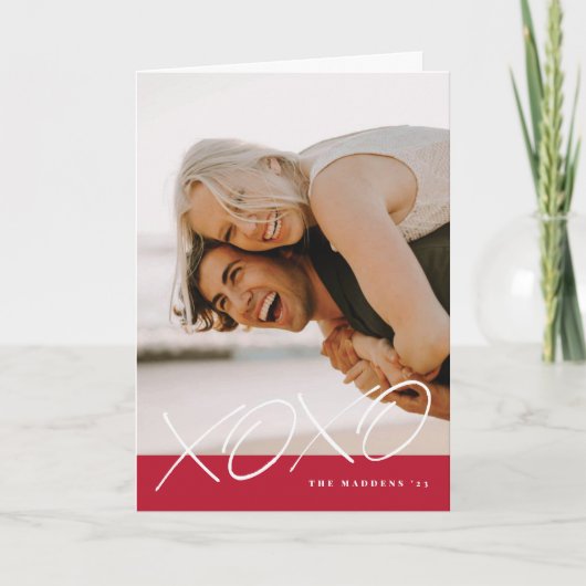 インクックXOXOバレンタインデイカード – 赤 サンキューカード (正面)