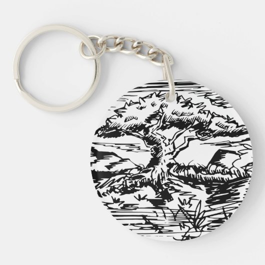 インクツリースケッチ。 キーホルダー (正面)