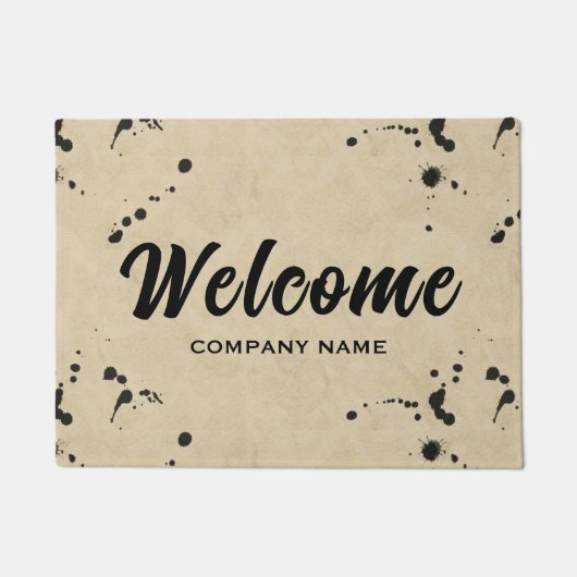 インクドロップエフェクト会社名、ようこそ ドアマット (正面)