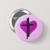 インクハート及び十字ボタン 缶バッジ (正面&裏面)