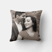 インクパーソナライズされたア結婚蝶の枕 クッション (裏面)