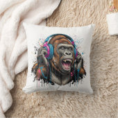 インクフロービートパーソナライズされた: Gorilla Headphone クッション (ブランケット)