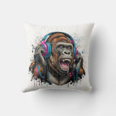 インクフロービートパーソナライズされた: Gorilla Headphone クッション (裏面)