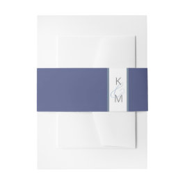 インクフロー結婚のダークブルーID762 招待状ベリーバンド