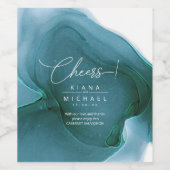 インクフロー結婚のティール（緑がかった色）ID762ワインラベル ワインラベル (シングルラベル)