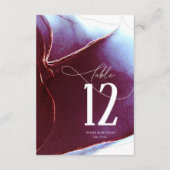 インクフロー結婚のテーブル番号ブルゴーニュID762 招待状 (裏面)